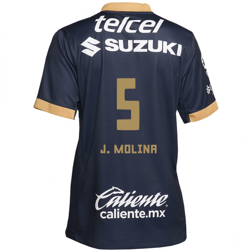 Homem Camisola Jesús Molina #5 Obsidiana Ouro Branco Alternativa 2024/25 Camisa Brasil