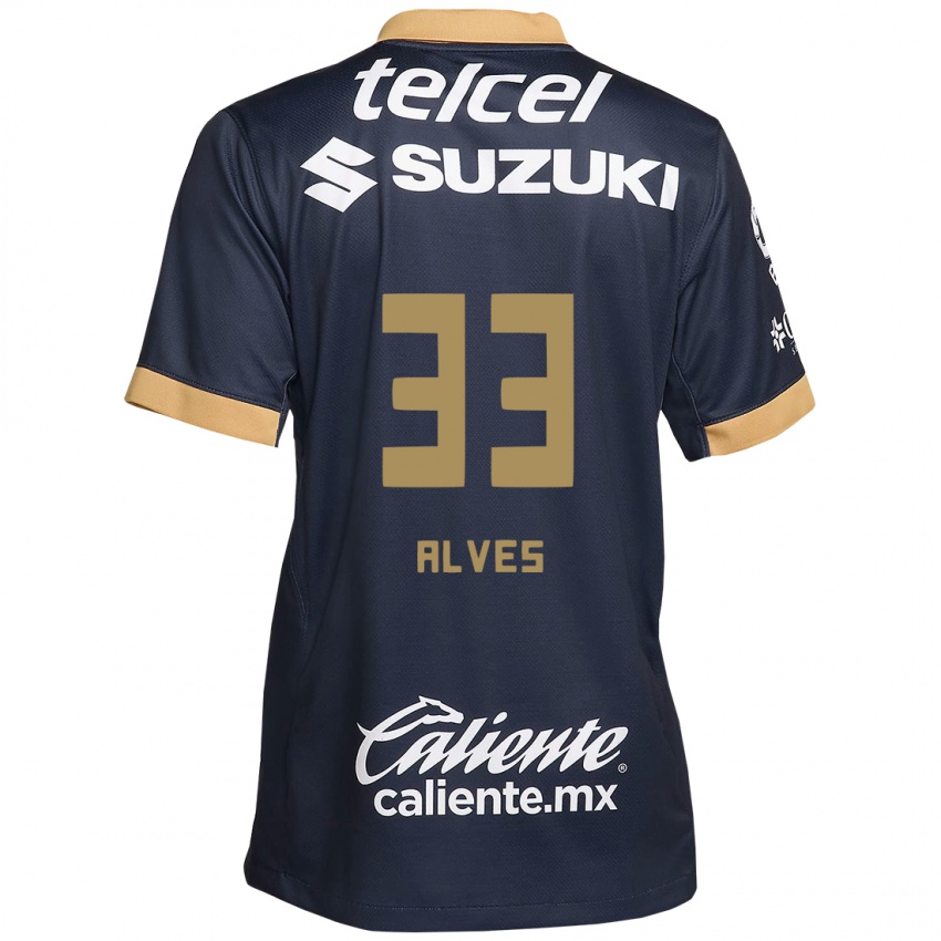 Homem Camisola Dani Alves #33 Obsidiana Ouro Branco Alternativa 2024/25 Camisa Brasil