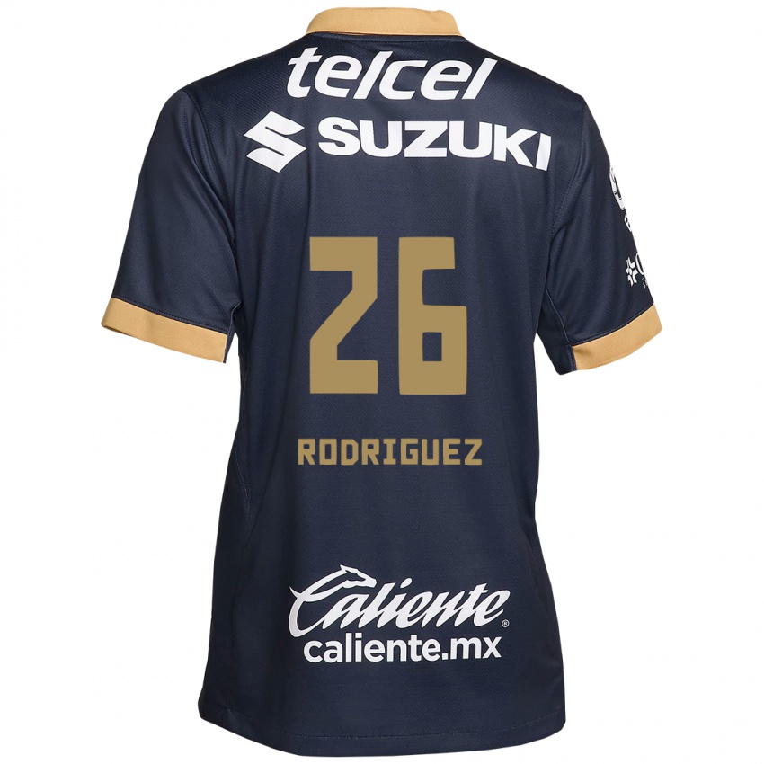 Homem Camisola Lucia Rodriguez #26 Obsidiana Ouro Branco Alternativa 2024/25 Camisa Brasil