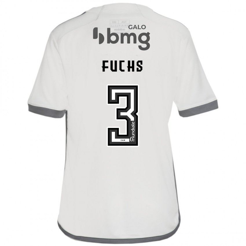 Homem Camisola Bruno Fuchs #3 Off White Alternativa 2024/25 Camisa Brasil