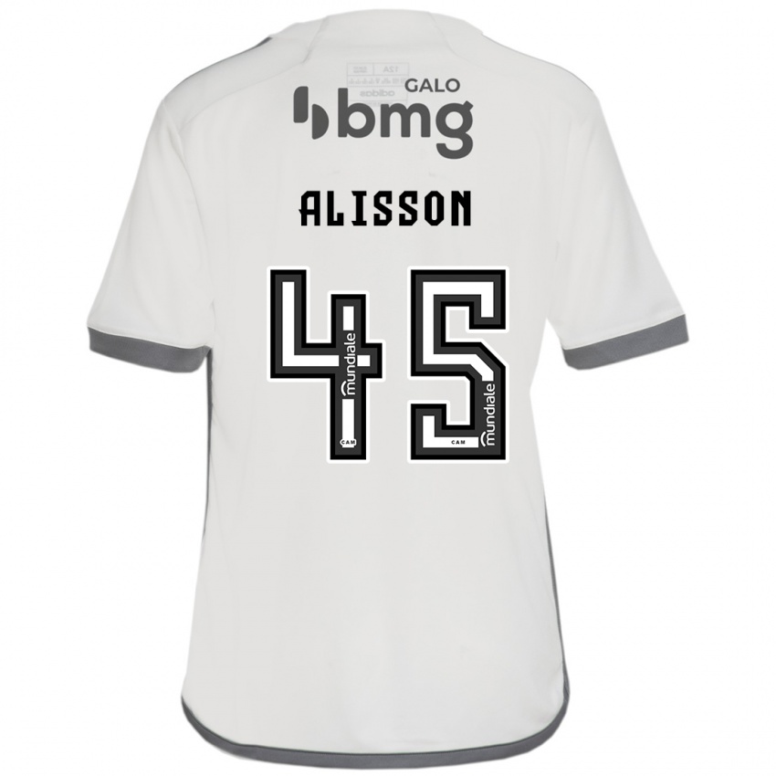 Homem Camisola Alisson #45 Off White Alternativa 2024/25 Camisa Brasil