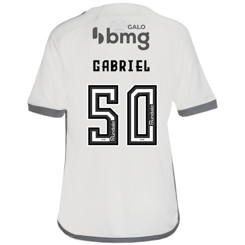 Homem Camisola Vitor Gabriel #50 Off White Alternativa 2024/25 Camisa Brasil