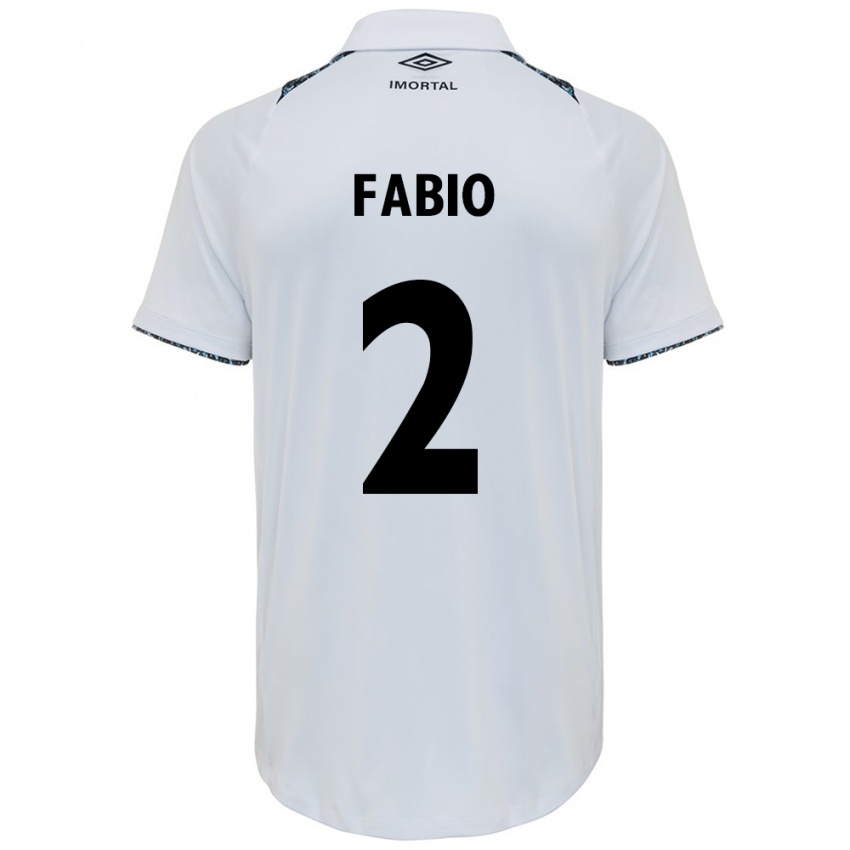 Homem Camisola Fábio #2 Branco Azul Alternativa 2024/25 Camisa Brasil