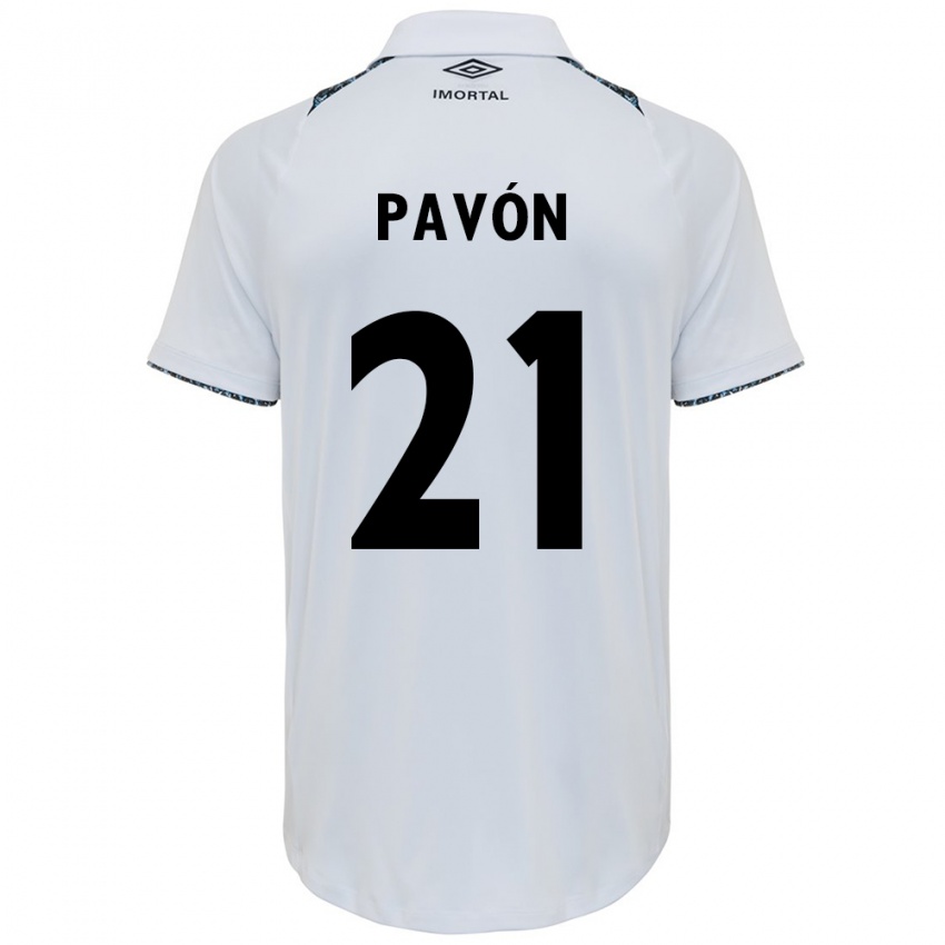 Homem Camisola Cristian Pavon #21 Branco Azul Alternativa 2024/25 Camisa Brasil