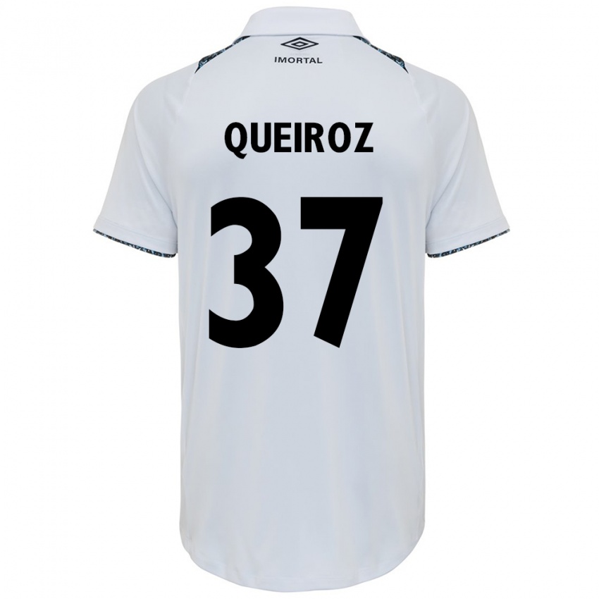 Homem Camisola Du Queiroz #37 Branco Azul Alternativa 2024/25 Camisa Brasil