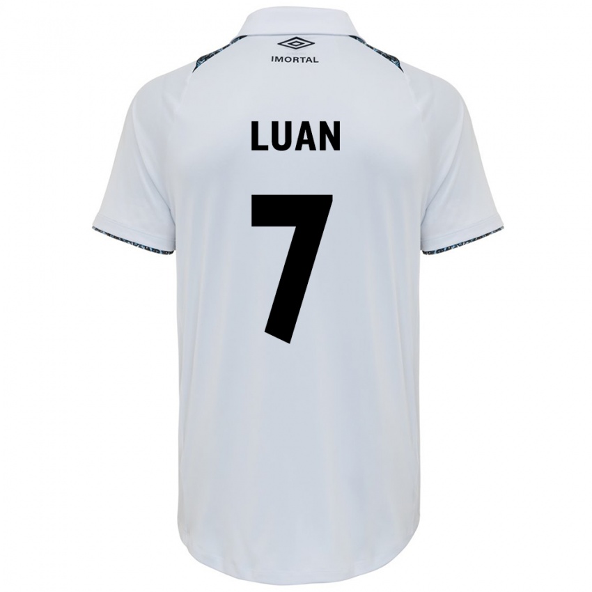 Homem Camisola Luan #7 Branco Azul Alternativa 2024/25 Camisa Brasil