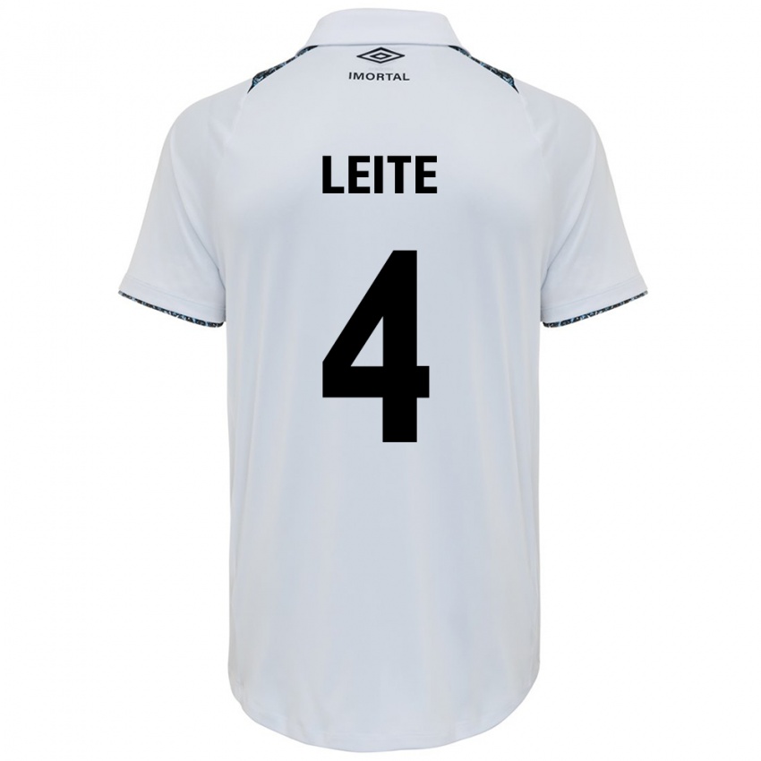 Homem Camisola Paulo Henrique Leite #4 Branco Azul Alternativa 2024/25 Camisa Brasil