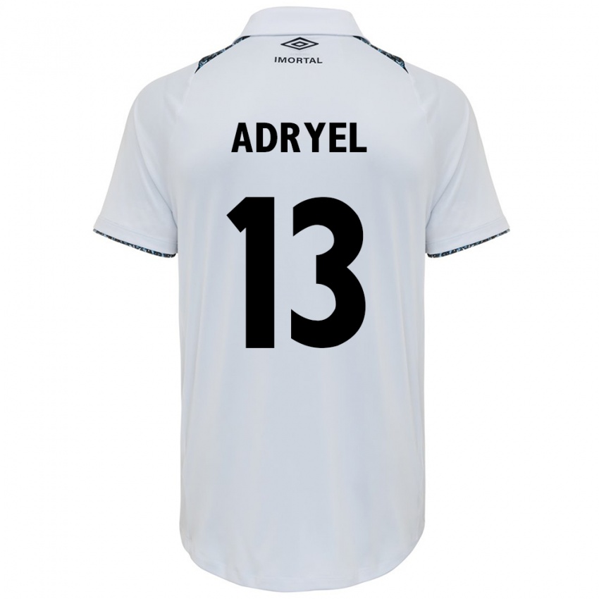 Homem Camisola Adryel #13 Branco Azul Alternativa 2024/25 Camisa Brasil