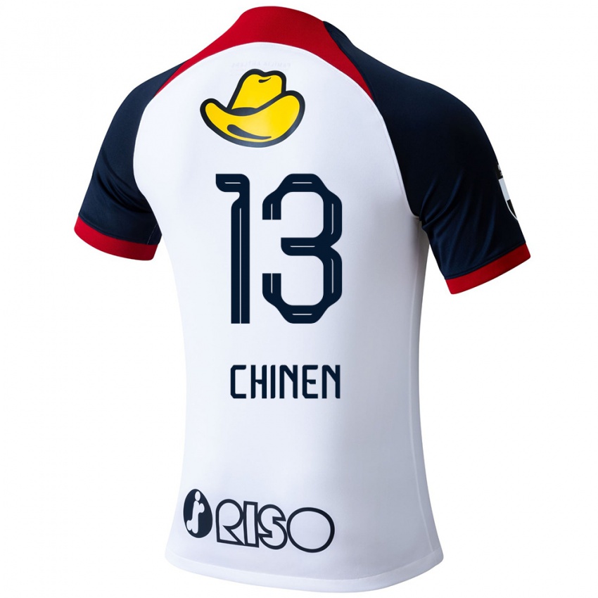 Homem Camisola Kei Chinen #13 Branco Azul Vermelho Alternativa 2024/25 Camisa Brasil