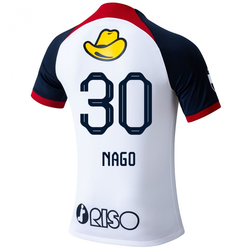 Homem Camisola Shintaro Nago #30 Branco Azul Vermelho Alternativa 2024/25 Camisa Brasil