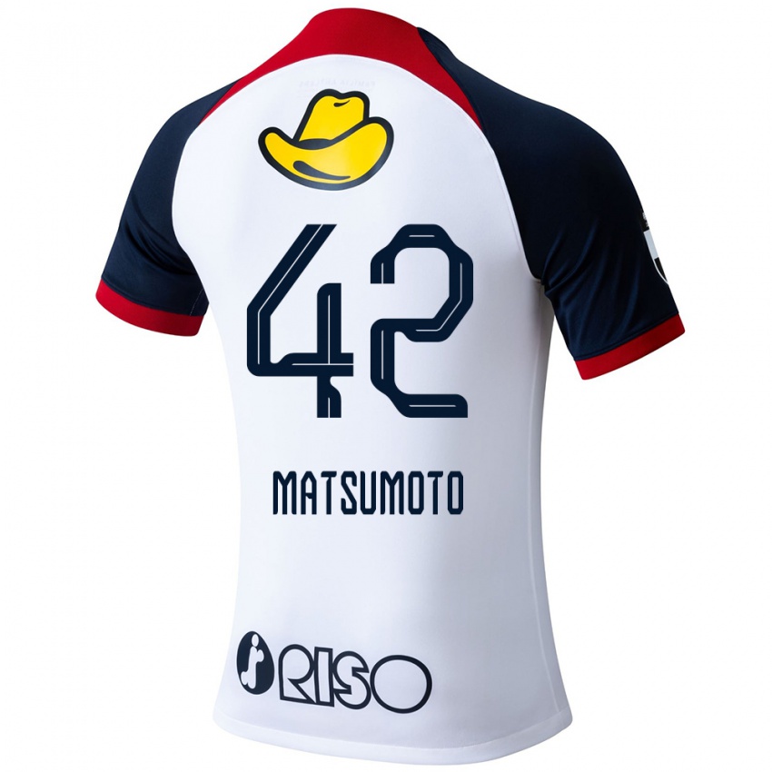 Homem Camisola Haruto Matsumoto #42 Branco Azul Vermelho Alternativa 2024/25 Camisa Brasil