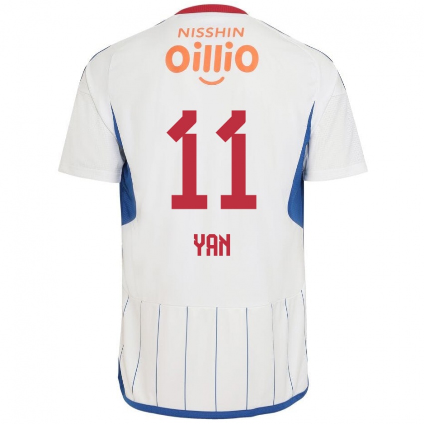 Homem Camisola Yan #11 Branco Azul Vermelho Alternativa 2024/25 Camisa Brasil