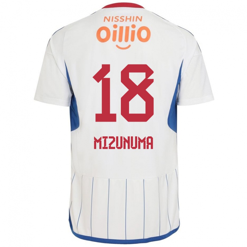 Homem Camisola Kota Mizunuma #18 Branco Azul Vermelho Alternativa 2024/25 Camisa Brasil