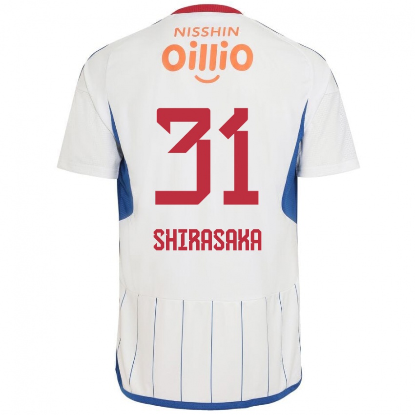 Homem Camisola Fuma Shirasaka #31 Branco Azul Vermelho Alternativa 2024/25 Camisa Brasil