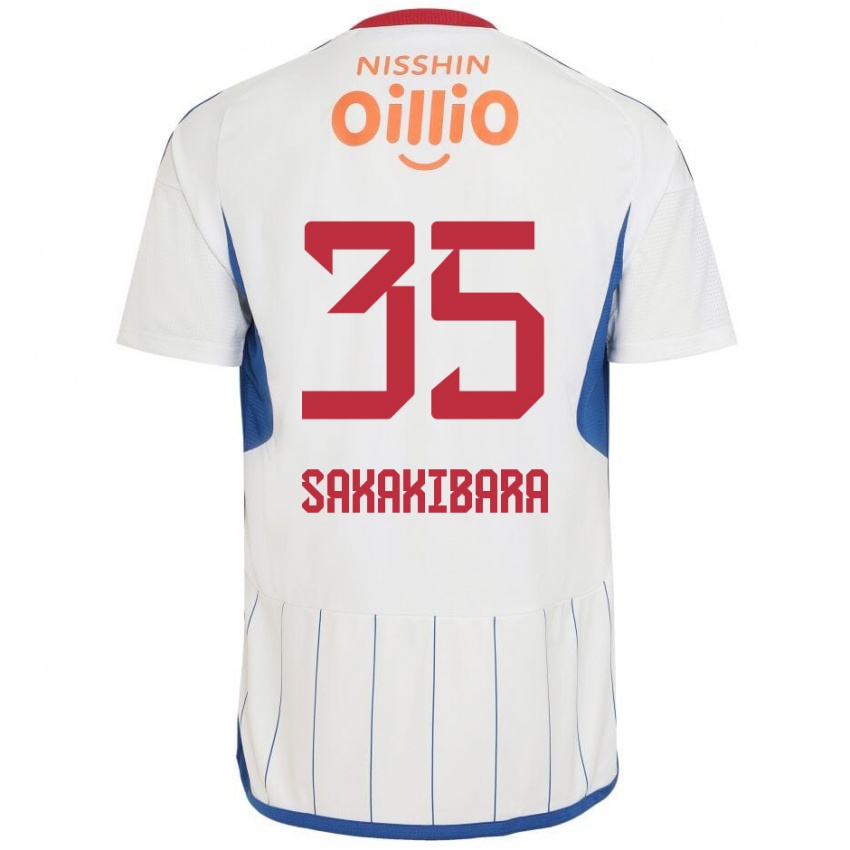 Homem Camisola Keigo Sakakibara #35 Branco Azul Vermelho Alternativa 2024/25 Camisa Brasil