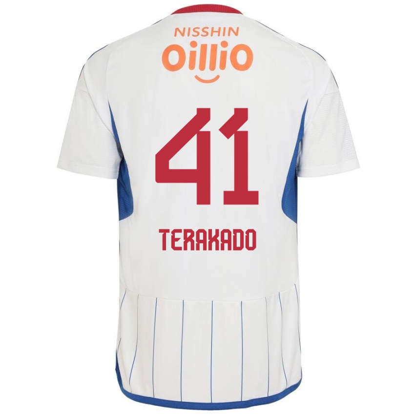 Homem Camisola Riku Terakado #41 Branco Azul Vermelho Alternativa 2024/25 Camisa Brasil