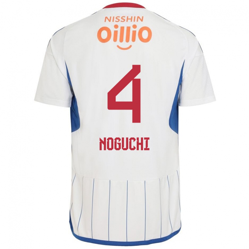 Homem Camisola Reno Noguchi #4 Branco Azul Vermelho Alternativa 2024/25 Camisa Brasil