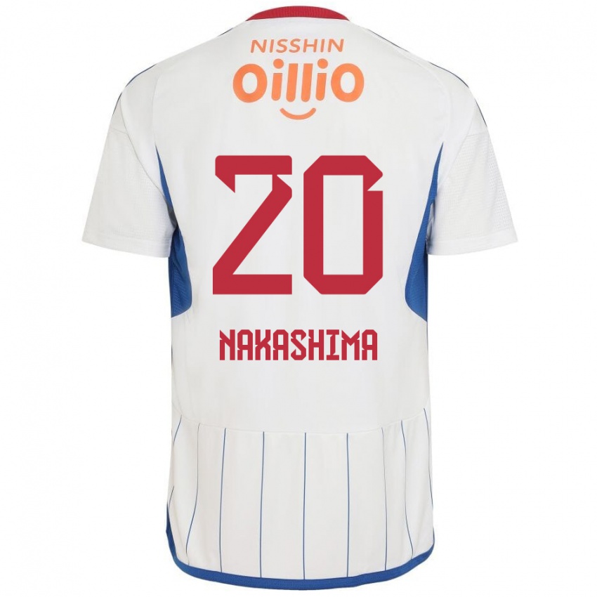 Homem Camisola Rikuto Nakashima #20 Branco Azul Vermelho Alternativa 2024/25 Camisa Brasil