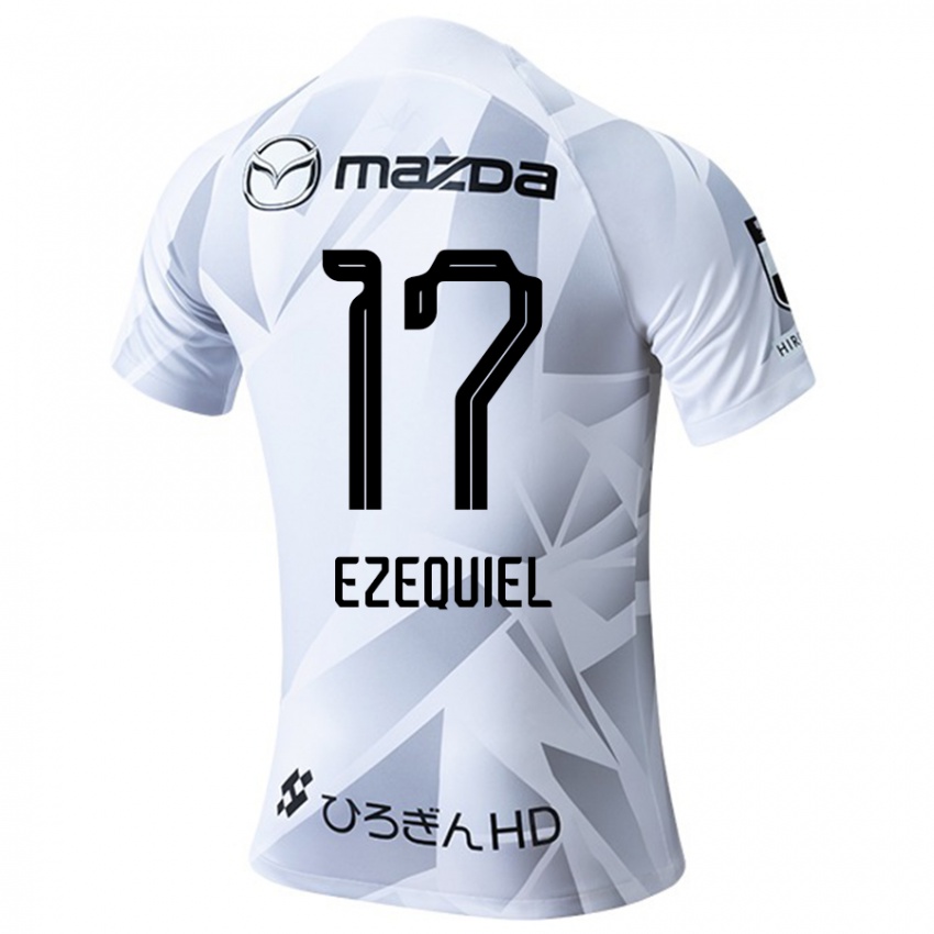 Homem Camisola Ezequiel #17 Branco Cinza Preto Alternativa 2024/25 Camisa Brasil