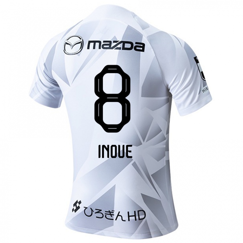 Homem Camisola Akashi Inoue #8 Branco Cinza Preto Alternativa 2024/25 Camisa Brasil