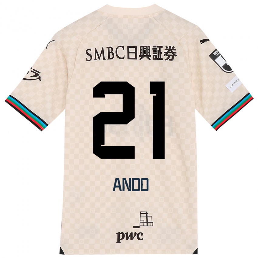 Homem Camisola Shunsuke Ando #21 Branco Cinza Alternativa 2024/25 Camisa Brasil