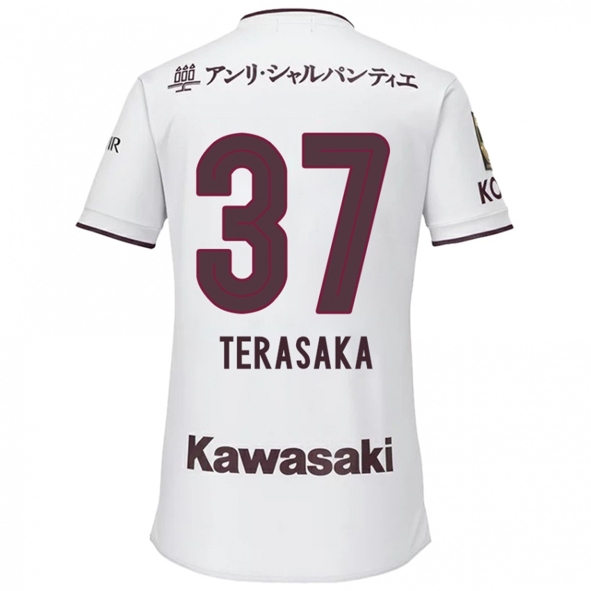 Homem Camisola Shogo Terasaka #37 Branco Vermelho Alternativa 2024/25 Camisa Brasil