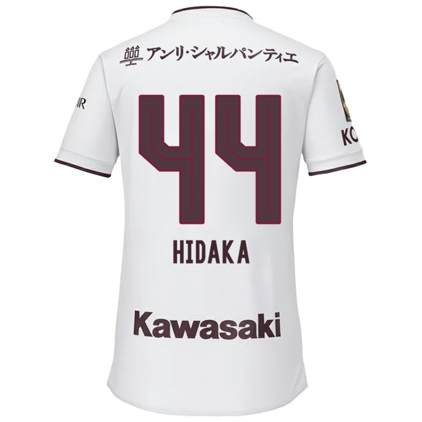 Homem Camisola Mitsuki Hidaka #44 Branco Vermelho Alternativa 2024/25 Camisa Brasil