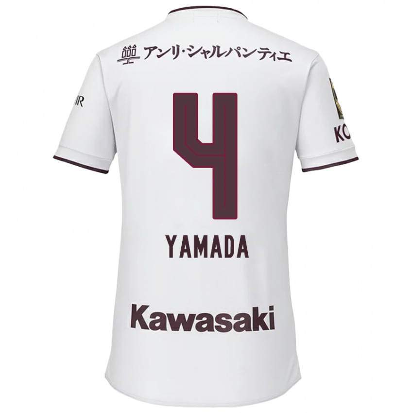 Homem Camisola Kaito Yamada #4 Branco Vermelho Alternativa 2024/25 Camisa Brasil