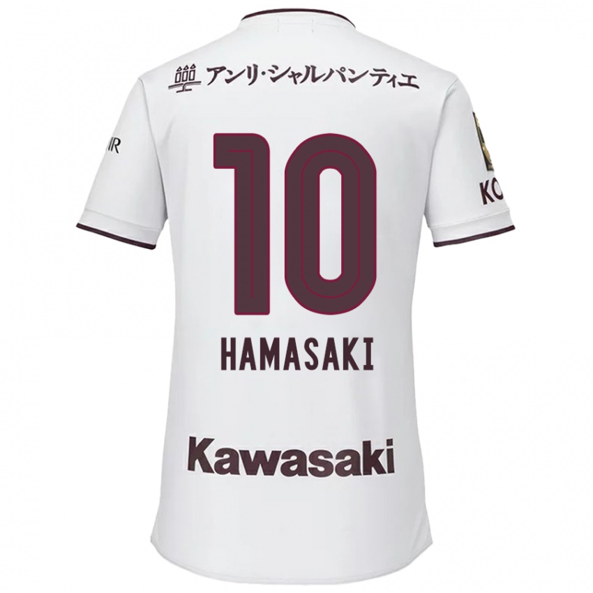 Homem Camisola Kento Hamasaki #10 Branco Vermelho Alternativa 2024/25 Camisa Brasil