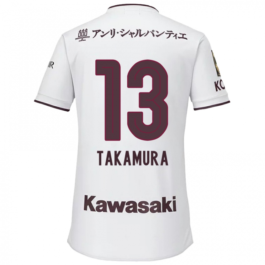 Homem Camisola Tokiya Takamura #13 Branco Vermelho Alternativa 2024/25 Camisa Brasil