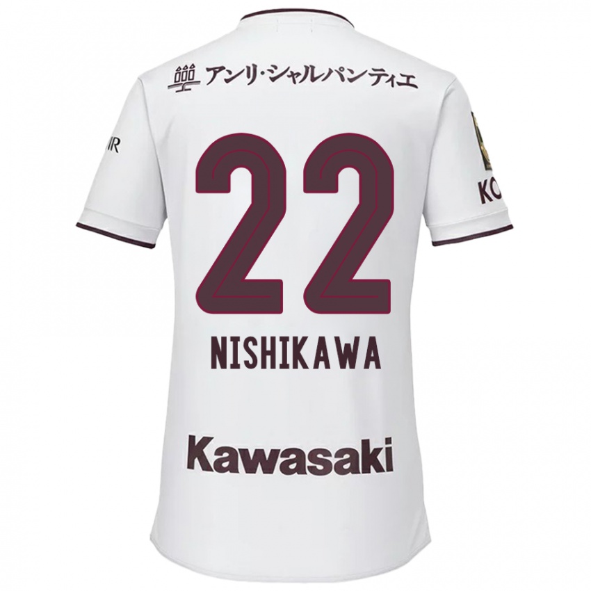 Homem Camisola Aiku Nishikawa #22 Branco Vermelho Alternativa 2024/25 Camisa Brasil