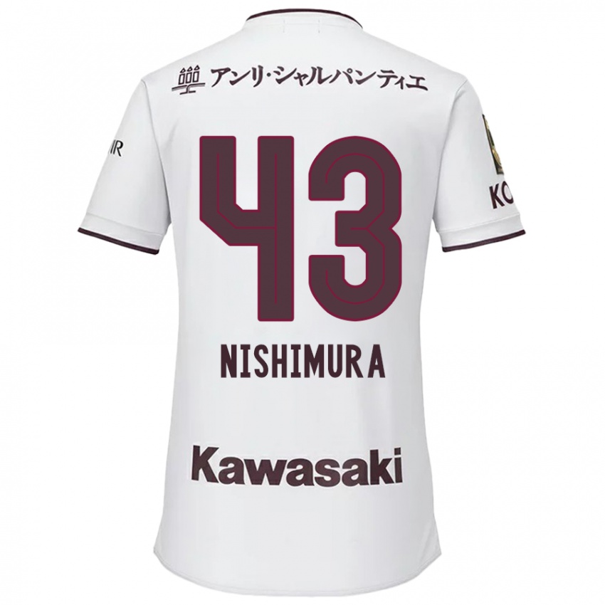 Homem Camisola Nagi Nishimura #43 Branco Vermelho Alternativa 2024/25 Camisa Brasil