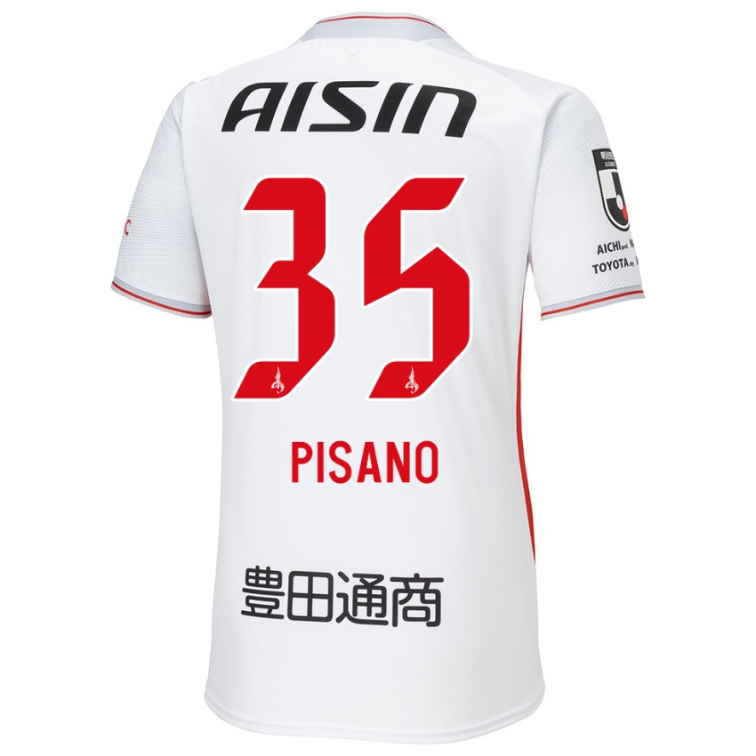 Homem Camisola Alexandre Pisano #35 Branco Amarelo Vermelho Alternativa 2024/25 Camisa Brasil