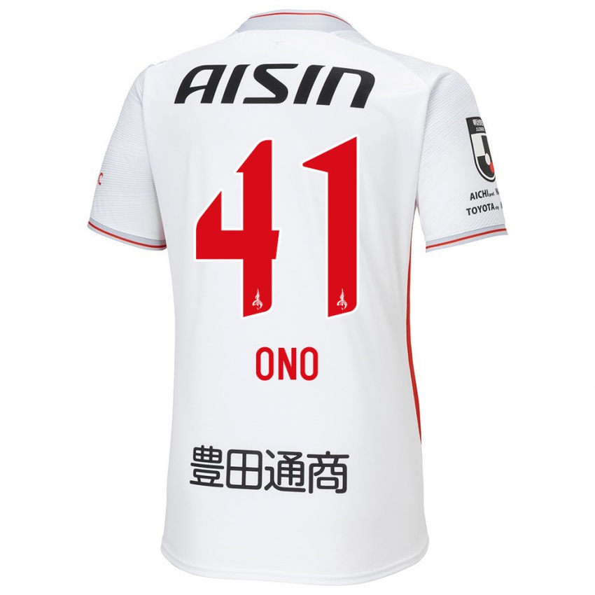 Homem Camisola Masahito Ono #41 Branco Amarelo Vermelho Alternativa 2024/25 Camisa Brasil