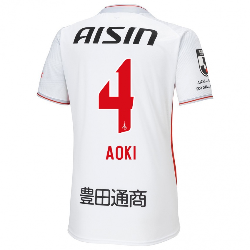 Homem Camisola Masamune Aoki #4 Branco Amarelo Vermelho Alternativa 2024/25 Camisa Brasil