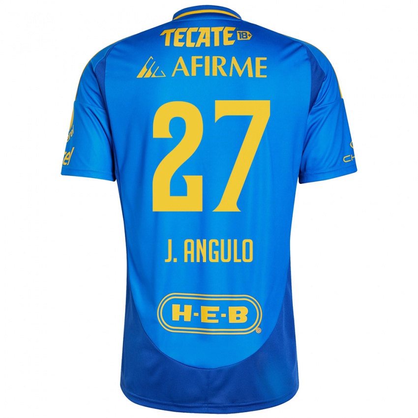 Homem Camisola Jesús Angulo #27 Azul Amarelo Alternativa 2024/25 Camisa Brasil