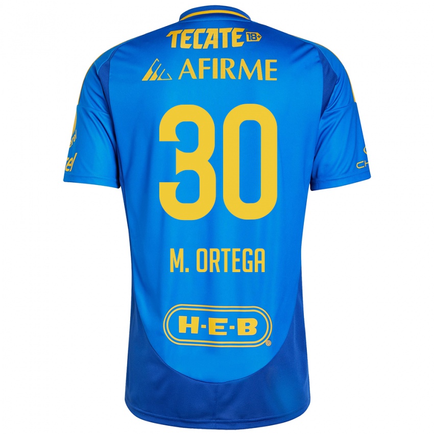 Homem Camisola Miguel Ortega #30 Azul Amarelo Alternativa 2024/25 Camisa Brasil