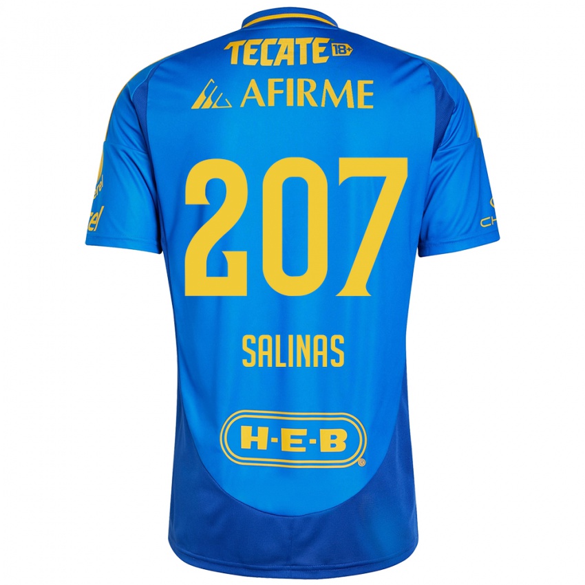 Homem Camisola Marcelo Salinas #207 Azul Amarelo Alternativa 2024/25 Camisa Brasil