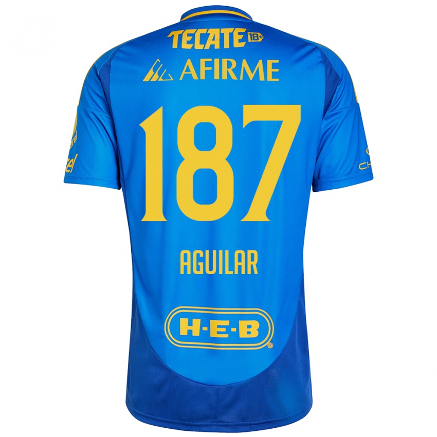 Homem Camisola Manuel Aguilar #187 Azul Amarelo Alternativa 2024/25 Camisa Brasil