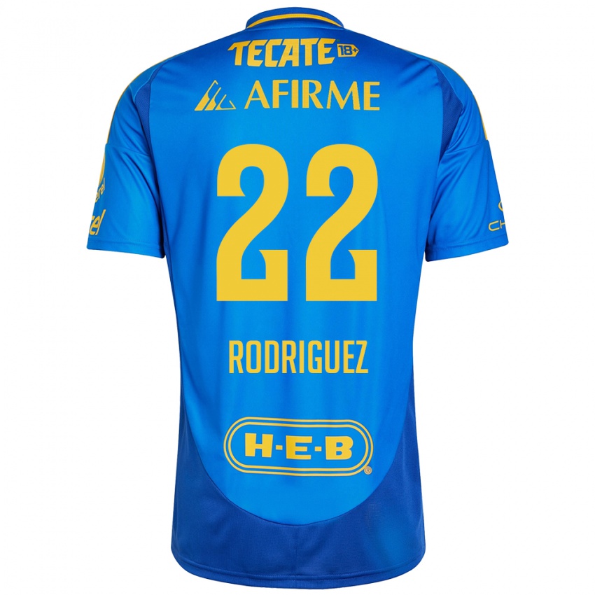 Homem Camisola Anika Rodriguez #22 Azul Amarelo Alternativa 2024/25 Camisa Brasil