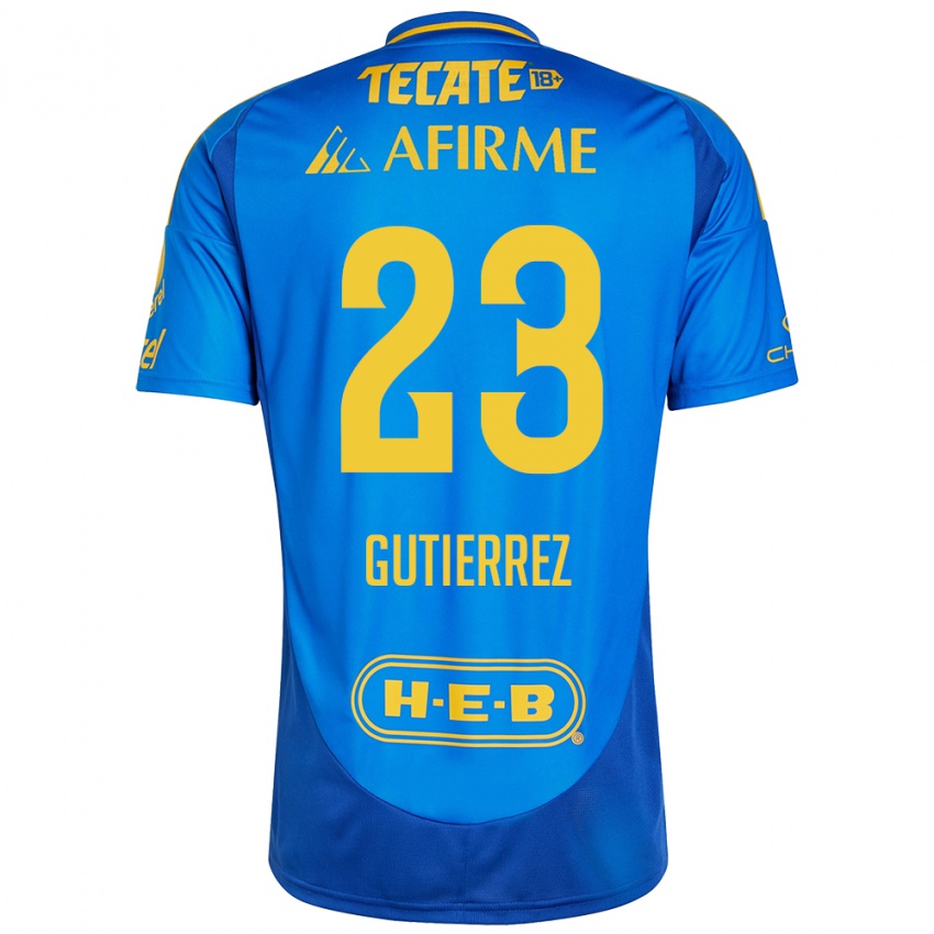 Homem Camisola Jana Gutierrez #23 Azul Amarelo Alternativa 2024/25 Camisa Brasil