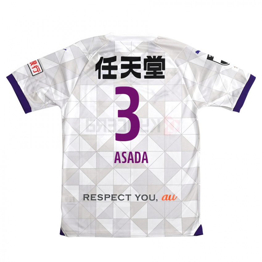 Homem Camisola Shogo Asada #3 Branco Roxo Alternativa 2024/25 Camisa Brasil