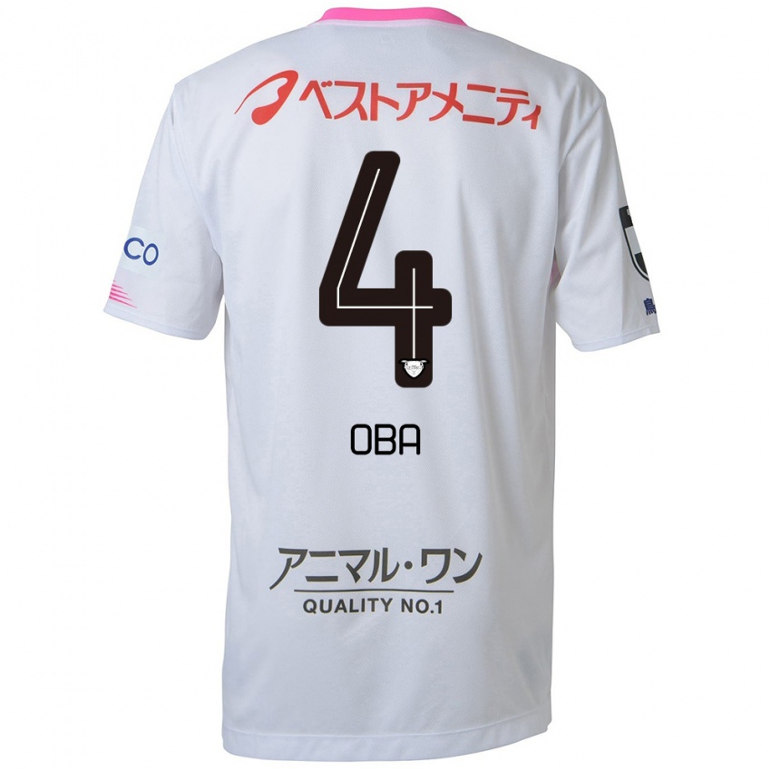 Homem Camisola Shotaro Oba #4 Branco Azul Rosa Alternativa 2024/25 Camisa Brasil