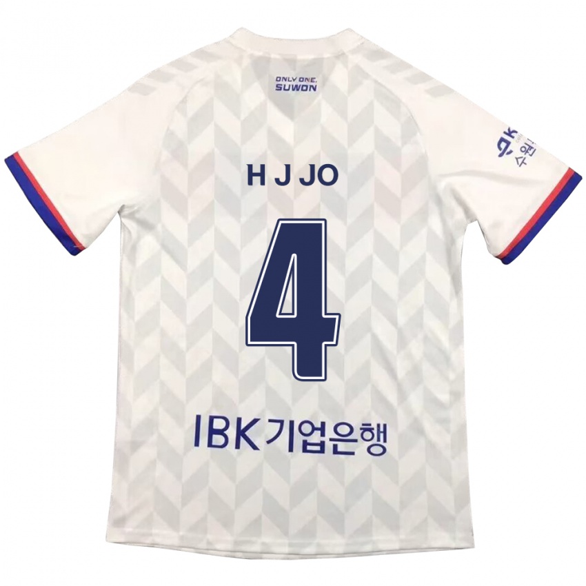 Homem Camisola Jun-Hyun Jo #4 Branco Azul Alternativa 2024/25 Camisa Brasil