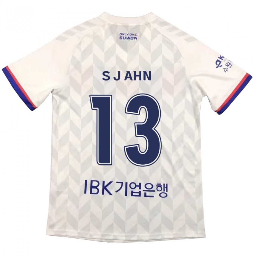 Homem Camisola Jun-Su Ahn #13 Branco Azul Alternativa 2024/25 Camisa Brasil