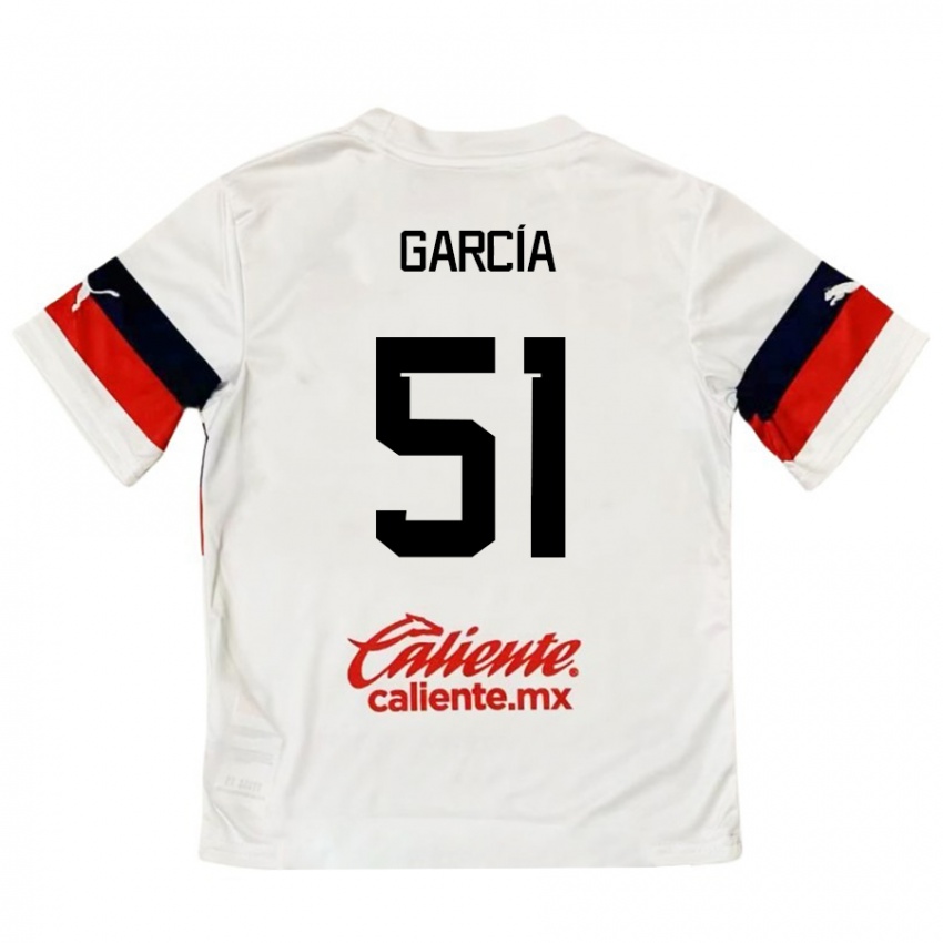 Homem Camisola Eduardo García #51 Branco Vermelho Alternativa 2024/25 Camisa Brasil