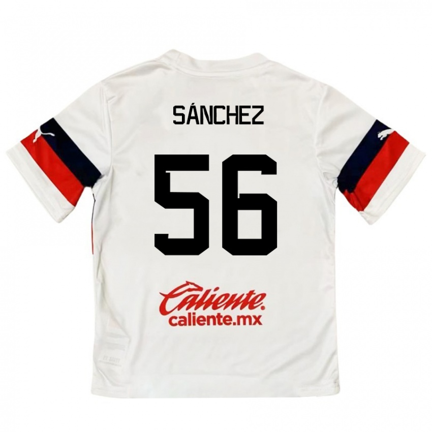 Homem Camisola Benjamín Sánchez #56 Branco Vermelho Alternativa 2024/25 Camisa Brasil