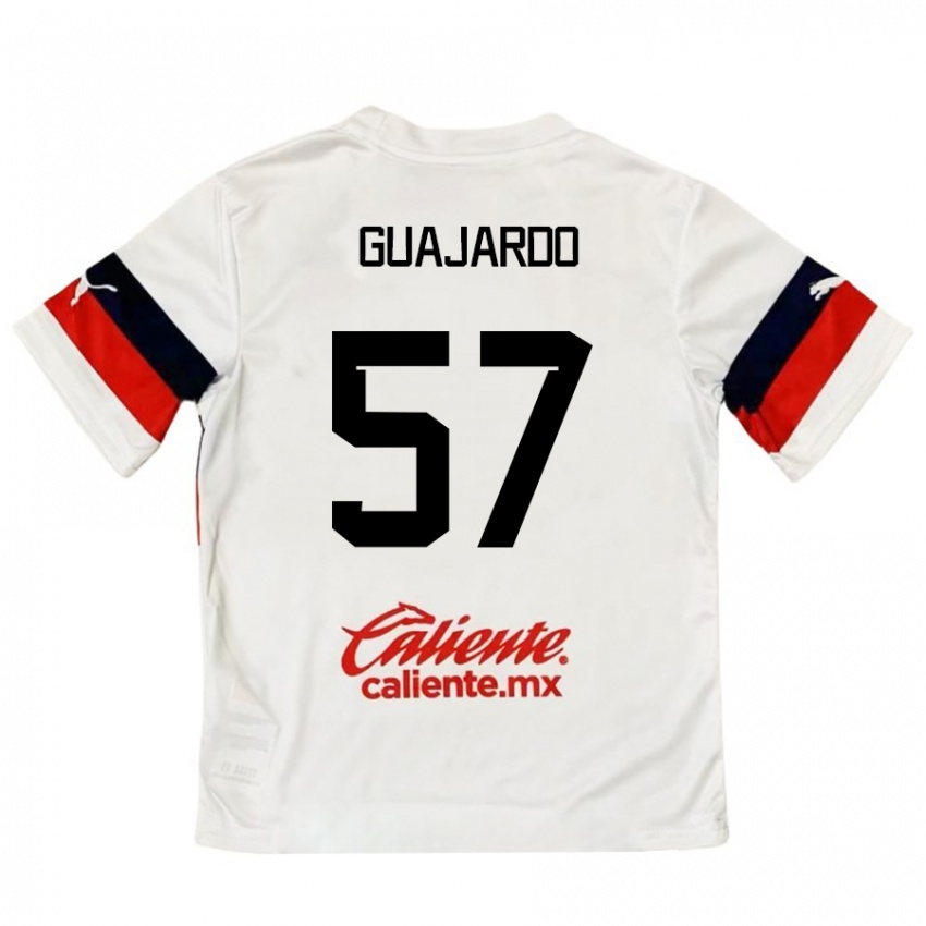 Homem Camisola Dylan Guajardo #57 Branco Vermelho Alternativa 2024/25 Camisa Brasil