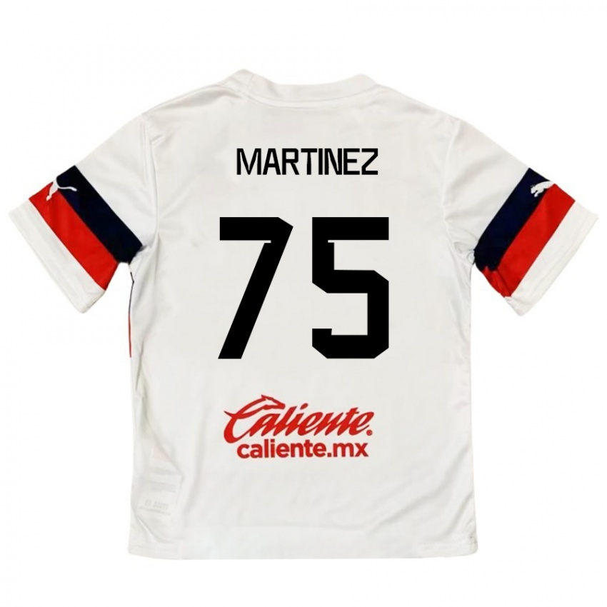 Homem Camisola Isaac Martínez #75 Branco Vermelho Alternativa 2024/25 Camisa Brasil