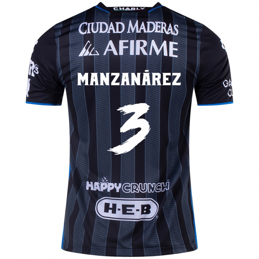 Homem Camisola Óscar Manzanárez #3 Branco Preto Alternativa 2024/25 Camisa Brasil